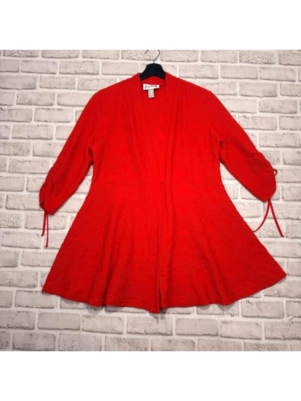 Joseph Ribkoff Red Jersey Drapey Swing Cardigan‎ Women's 8